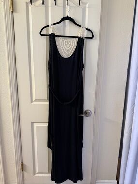 Merona Black Maxi Dress with White Lace Back